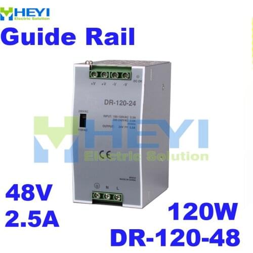 AC to DC 120W Rail power supply DR-120-48 single output switching 48V 2.5A din rail power supply for industry