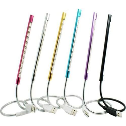 Portable USB Light DC 5V 10 Lamp Beads LED Lights Flexible Reading Book Lamps Nightlight For Power Bank Computer Notebook Laptop