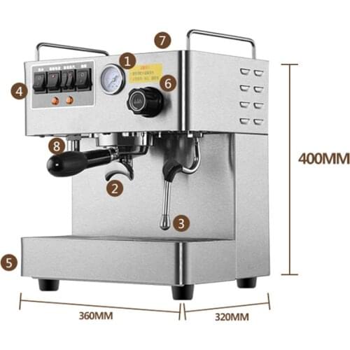 Commercial professional stainless steel body high quality Espresso coffee maker boiler cappuccino coffee machine
