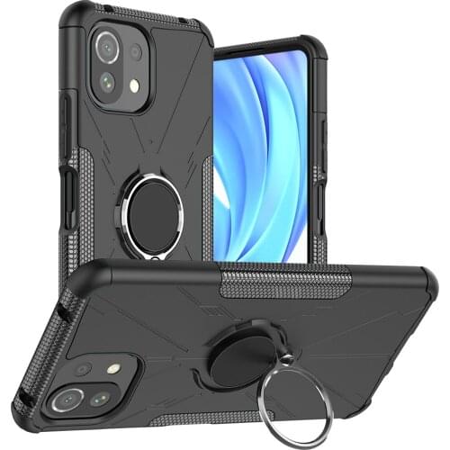 Shockproof Shell For Xiaomi Mi 11 Lite Case Dual Armor with Stand Hard Silicone Cover For Xiaomi Mi 11 Lite 11Lite Phone Case
