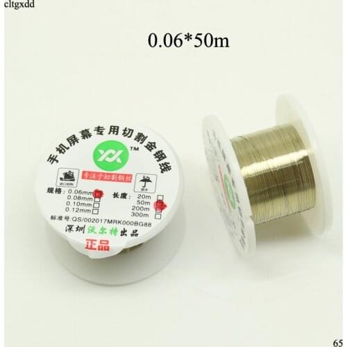 50m Molybdenum Cutting Wire 0.06 0.08mm Cutting Wire Line Splitter LCD Screen Gold for Separate For All Cellphones Cutting Wire