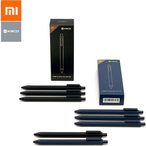 10pcs/Pack Xiaomi KACO 0.5mm Sign Pen Signing Pen Smooth black Ink Writing Durable Signing 2 Colors For Student School/Office