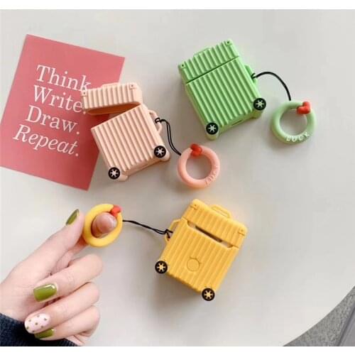 Cute Trunk Silicone Bluetooth Earphone Case For Apple AirPods Lovely TPU Protection Cover For Apple Airpods Charging Box Funda