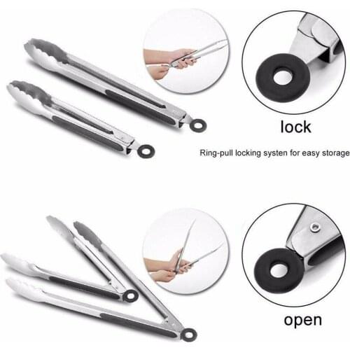 Stainless Steel Food Clip Non-slip Cooking Clip Bbq Grilling Tong Tools Clip Cake Kitchen Bread Q6M8