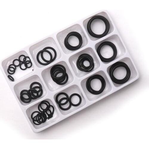 Universal 50Pcs/Set Black Wear-Resistant Car Metric Rubber O-rings Washer Seals Assortment Plastic Case Car-styling Accessories