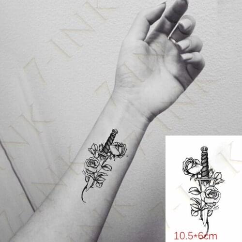 Waterproof Temporary Tattoo Sticker Peony Branch Dagger Snake Flash Tatoo Fake Tatto Arm Leg Wrist Foot Hand For Men Women