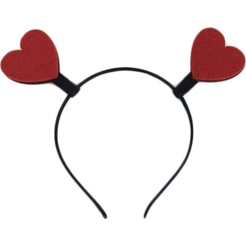 Funny Red Love Heart Arrow Boppers Headband Valentines Day Elastic Hair Hoop Hair Accessories for Holiday Festival Costume Party