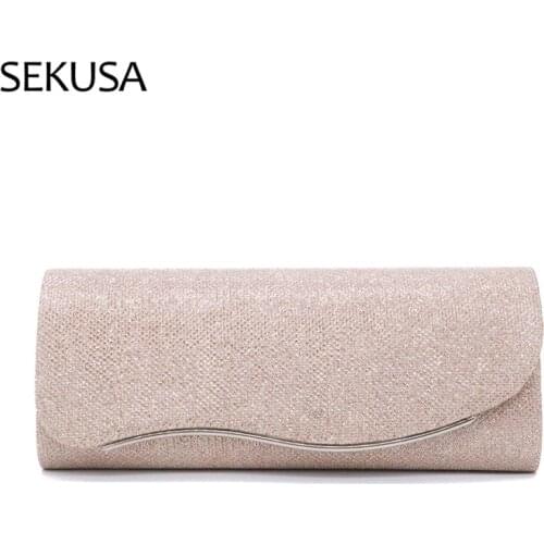 Women Mini Handbag Luxury Apricot Evening Clutch Bag Party Chain Shoulder Bag Female Sequin Wedding Purse Bag