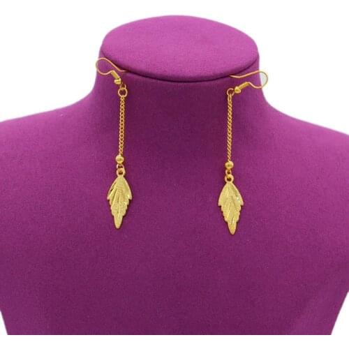 PINXUN Gold Color Earring For Women Dubai Bride Wedding Ethiopia Middle East Africa Earrings Jewelry Gold Charm Earrings XTE18