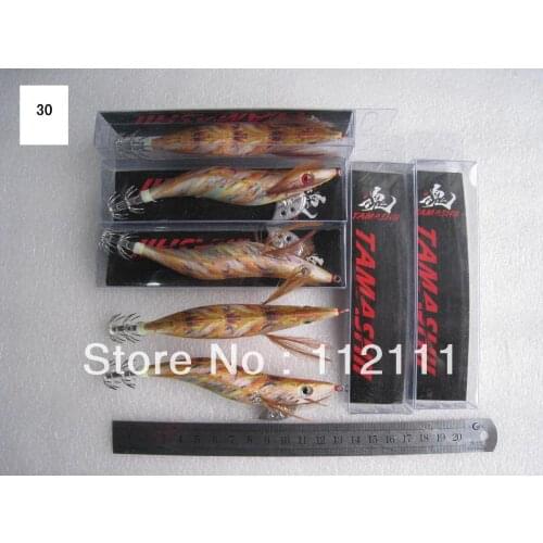 10pcs fishing lure, squid jigs , 3.5#,13.5cm,22g, packed with plastic box with card(NO.30)