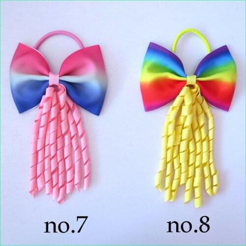 100 Girl 4.5" Bowknot Corker Ponytail Elastic Bow Zebra Leopard Mermaid Unicorn