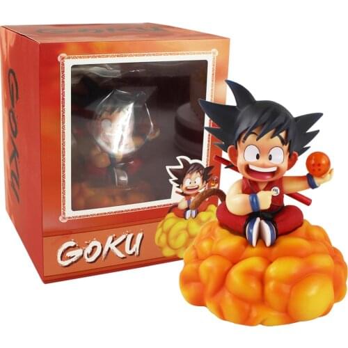 16cm Dragon Ball Z DBZ Anime Son Goku Childhood with Stick Ride Cloud Somersaul PVC Action Figure Model Toy Kids Gift Brinquedos