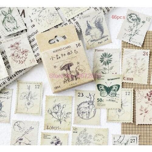 200boxes/lot Stationery Stickers Stamp Sealing Label Travel Stickers Decorations Scrapbooking Diary Albums Journal 45pcs/box