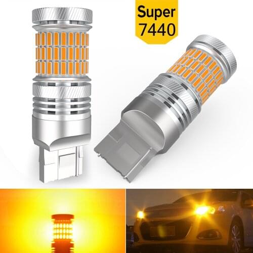 2x W21W T25 Automotive Goods Bulbs On Cars Accessories LED Turn Signal Light Amber For Fiat 500 Panda Ducato Grande Punto Bravo