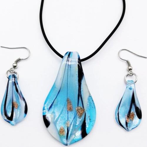5 SetS Blue Lampwork Glass Murano Bead Earrings Pendant FASHION