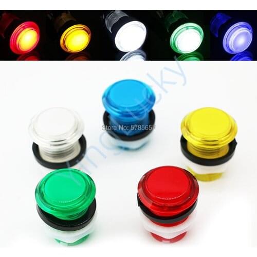 6pcs 33mm arcade button LED Illuminated Round Push Button with micro switch,for arcade button kit pandora box video game parts