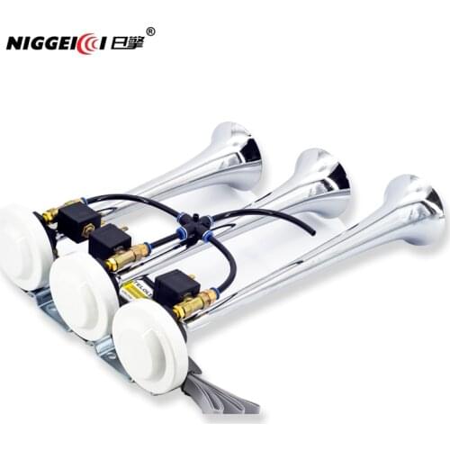 Car Air Horns 24V Super Loud 8 Sounds Style Alarm 6 Trumpet Air Horn Compressor Kit for Motorcycle Boat Truck Car