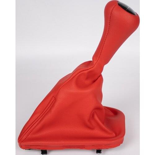 Red Leather 5 Speed Illuminated Gear Knob and Gaiter For BMW E-46