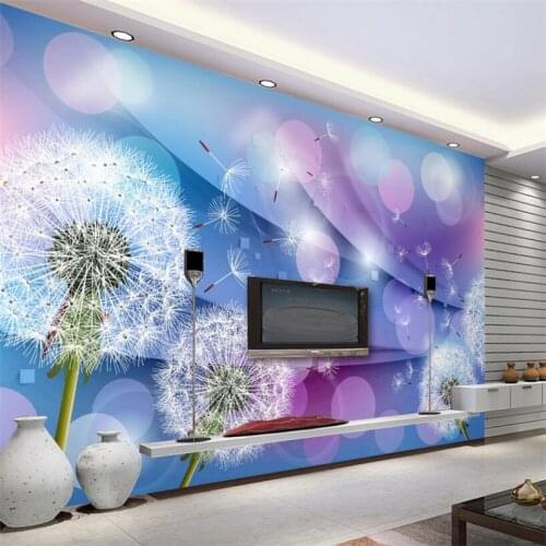 Beibehang Custom Wallpaper Warm and Romantic Dandelion 3D Living Room TV Wall mural mural photo 3D wallpaper papel de parede