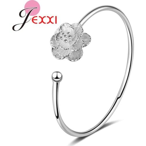 Noble Symbol 925 Sterling Silver Openning Bracelet Adjustable Size For Ladies Attend Wedding Engagement Anniversary Party