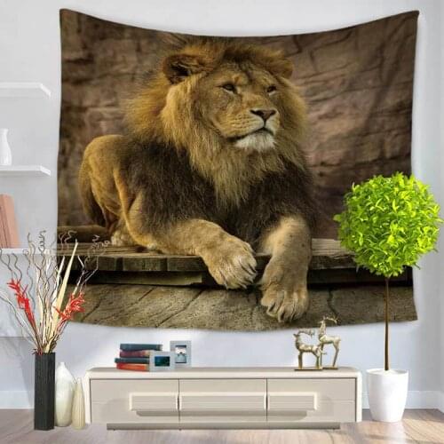 Home Decorative Wall Hanging Carpet Tapestry Rectangle Bedspread lion Animal Pattern GT1119