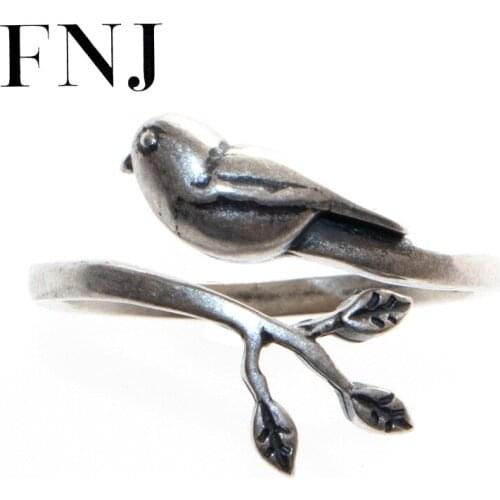 FNJ 925 Silver Hollow Ball Ring Original S925 Sterling Silver Rings for Women Jewelry Adjustable USA Size