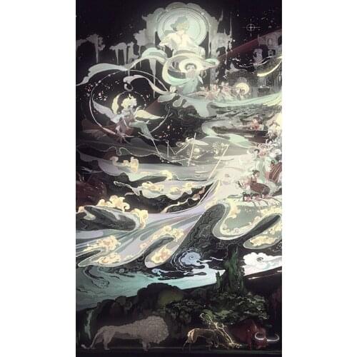 Heaven and Earth Painting DIY Full Round Diamond Painting Cross Stitch Embroidery Home Decor 5D Handcraft JX639