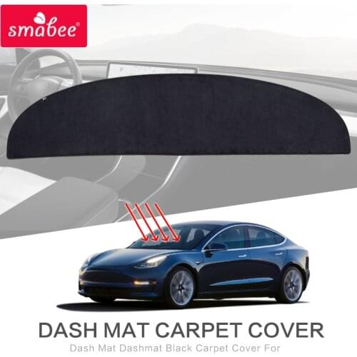 Dash Mat Dashmat for Tesla Model 3 2017 2018 2019 Tesla3 Anti-Slip Mat Dashboard Cover Pad Sunshade Dashmat Carpet Accessories