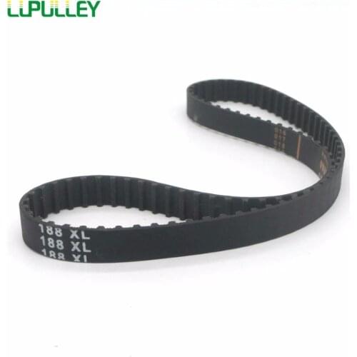 LUPULLEY 2PCS XL Timing Belt 180/182/184/186/188/190/192/194/196/198XL 10mm Width Tooth Belt XL Black Rubber Pulley Belt
