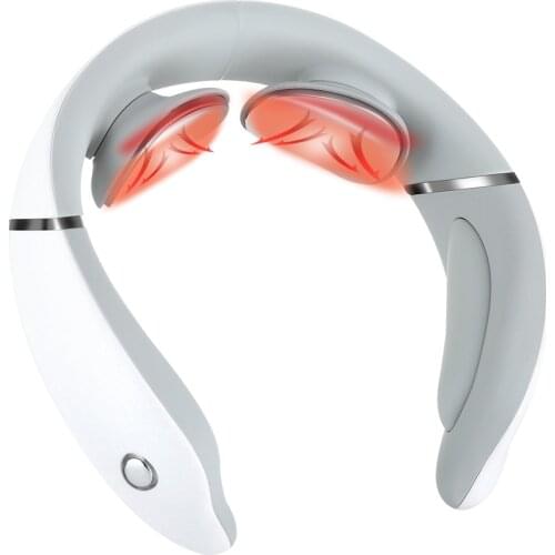 Neck Massager Electric Portable Smart English Voice Shoulder Massage Vibration Kneading Heating Pain Relief Neck Care Tools Gift