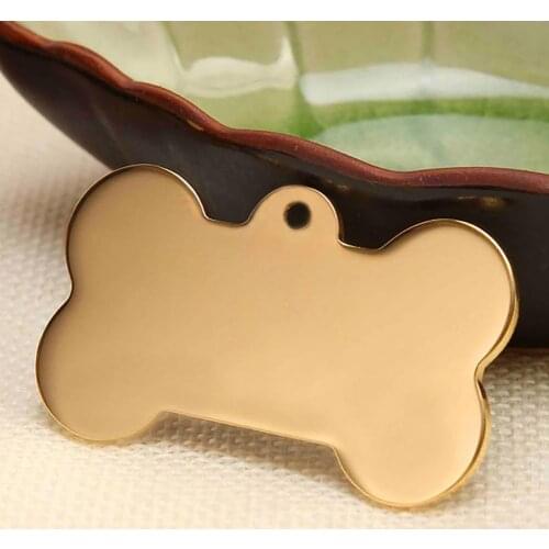 Cute Personalized Engraved Stainless Steel Dog Cats Pet ID Name Blank Bone Tags