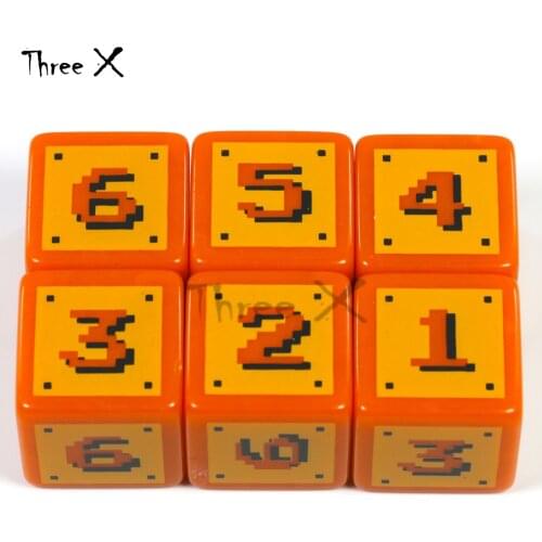 6 style of logo 18mm Digital D Dice Set pcs/set, Plastic Sided Cube for Poker Card Game/Education Gambling,Board Game