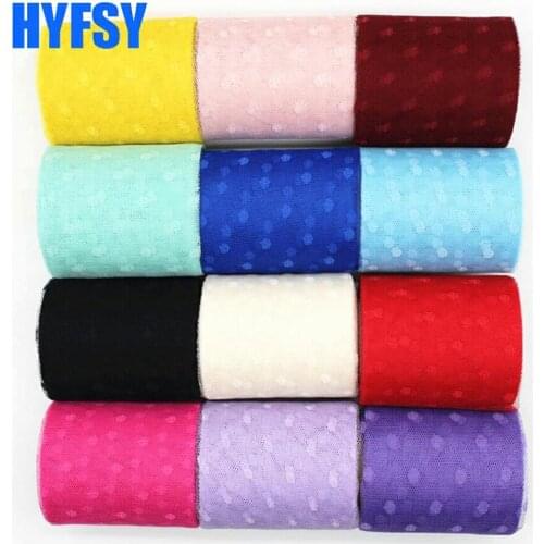 New 3 '75 mm 10y/ package mesh ribbon DIY handmade materials wedding bow doll accessories dot mesh 7.5 c m