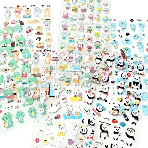 Bulk Super Cute Animals Anime Brand Sticker Kawaii Rabbits Hedgehogs Bear Panda Dinosaurs Cat Dog Stickers