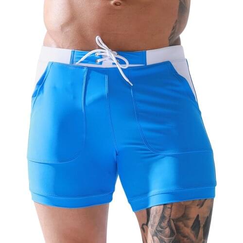 Solid Color Men Swimwear Trunks Waterproof Swimsuit Casual Sports Pants Beach Surfing Swimming Pool Drifting Shorts Daily Summer