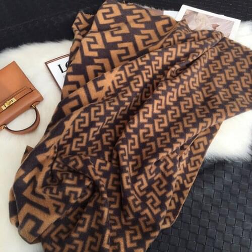 2021 autumn and winter women scarves large and small letters stitching warm scarf imitation cashmere scarf shawl all-match