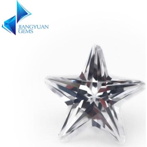 Size 4x4~10x10mm White Star Shape 5A CZ Stone Synthetic Gems Cubic Zirconia For Jewelry