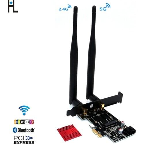 PCIE M.2 Wifi Adapter Network Card 5 ghz 5g 5ghz Wireless PCI Express Wifi Bluetooth Adapter AC 9260 M2 Wifi Card Antenna for PC