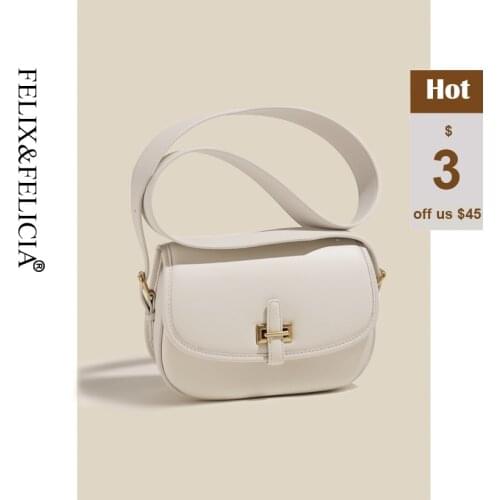 FELIX&FELICIA Factory Brand 2021 Fashion Saddle Shoulder Bags Women High Quality Genuine Leather Messenger Retro Crossbody Bag