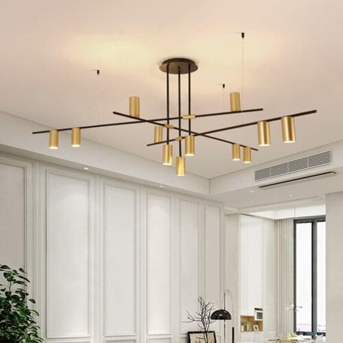 Modern Lustre G4 Led Chandelier Rod Hang Chandelier For Living Room Loft Chandelier Lighting Indoor Hanglamp Fixtures