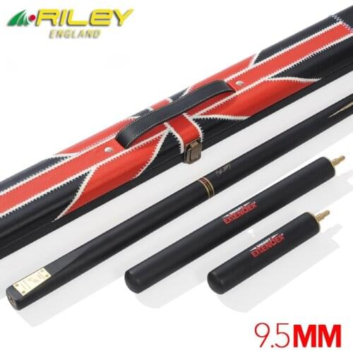 High-end RILEY Snooker Kit Handmade 3/4 Piece Snooker Cue with RILEY Case with 2 Professional Extensions 9.5mm Tip Billiard Cue