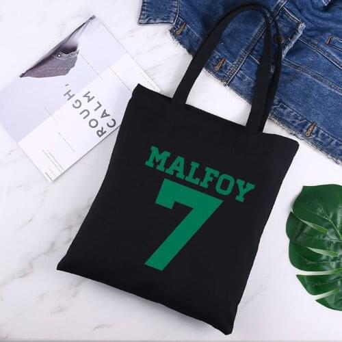 Female Print Graphic Draco Malfoy Reutilizables Shopping Bag Women Canvas Tote Bags Printing Eco Bag Shopper Shoulder Bags Black
