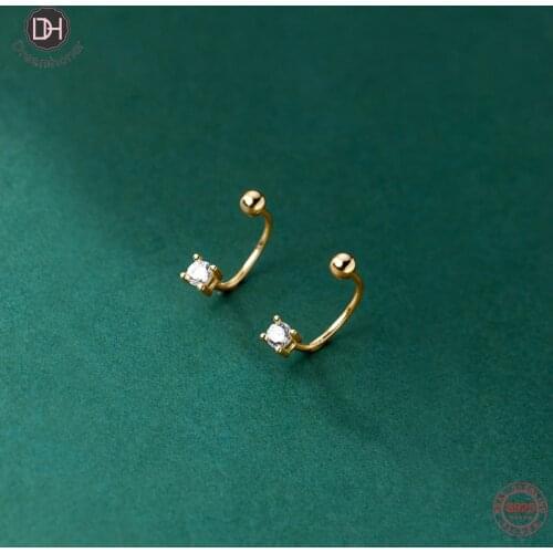 Dreamhonor Wholesale 925 Sterling Silver Elegant Single Zircon Hook Earrings For Women Wedding Jewelry