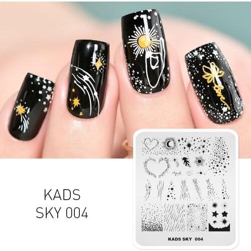 1pc Nail Stamping Plates Starry Sky Pattern Nail Art Stencil Galaxy Moon Image Nail Stamp Template DIY Nail Designs Manicure