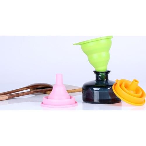 1 pcs Collapsible Style Funnel Hopper Kitchen garden cooking accessories tools Food grade Mini Silicone Gel Foldable
