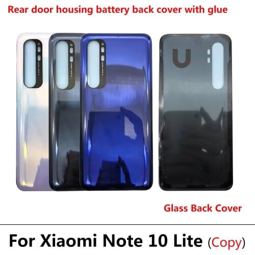 10PCS Rear Battery Back Cover Door Housing Case With Glue Adhesive Sticker For Xiaomi Mi Note 10 Lite tampa traseira atacado