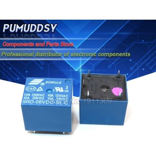 5PCS Relay SRD-06VDC-SL-C SRD-06VDC-SL SRD-06VDC SRD-06V relays 5PINS 6V DC High Quality