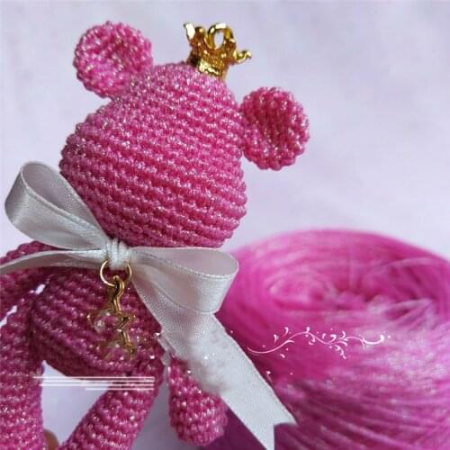 50g colorful unique Gold silver silk cotton Metallic yarn skein crochet yarn for Hand-woven Violent Bear Yarn Craft