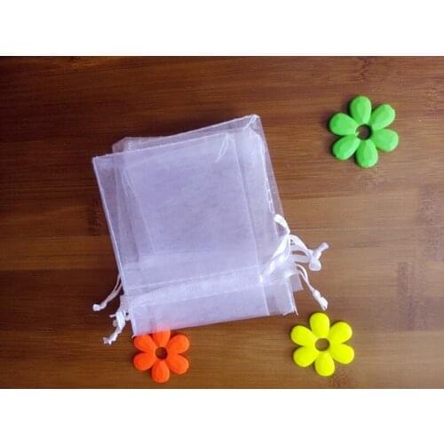 500pcs 25*35cm White Organza Gift Bag Jewelry Packaging Display Bags Drawstring Pouch For Bracelets/necklace/wed Mini Yarn Bag