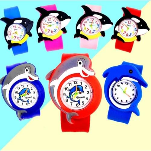 3D Ocean Series Shark Toy Childrens Watch Cartoon Childrens Watch Baby Watch Turtle Student Clock Dolphin Watch Girl Boy Gift
